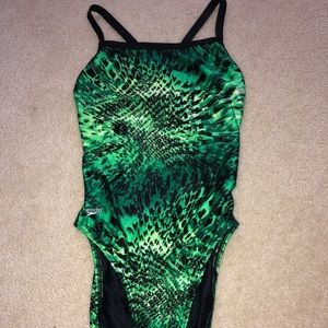 green speedo one piece
